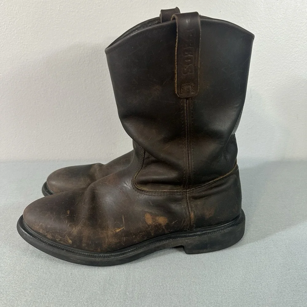 Red Wing Boots Size 13 D Soft Toe Brown Leather Motorcycle Work USA Pecos